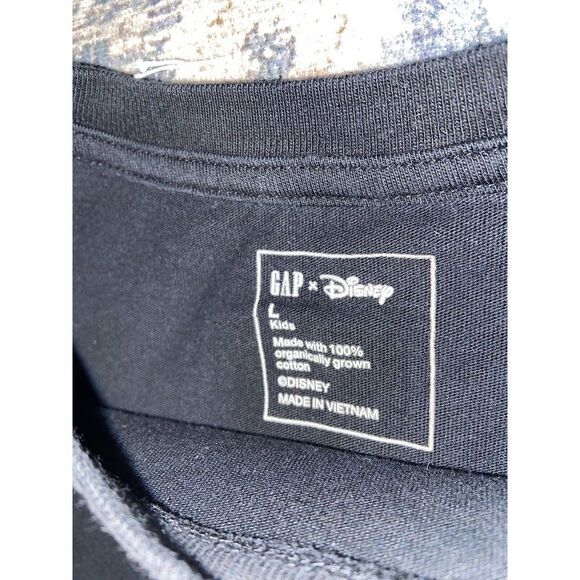 Gap Disney Mickey Tee Arch Logo‎ True Black Long Sleeve Crewneck Boys Large - Picture 3 of 7